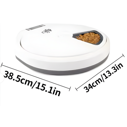 🐱🍽️🕒Automatische Voerbak voor Honden en Katten – Slimme 5-Maaltijden Voerdispenser met Timer - Safari Paws