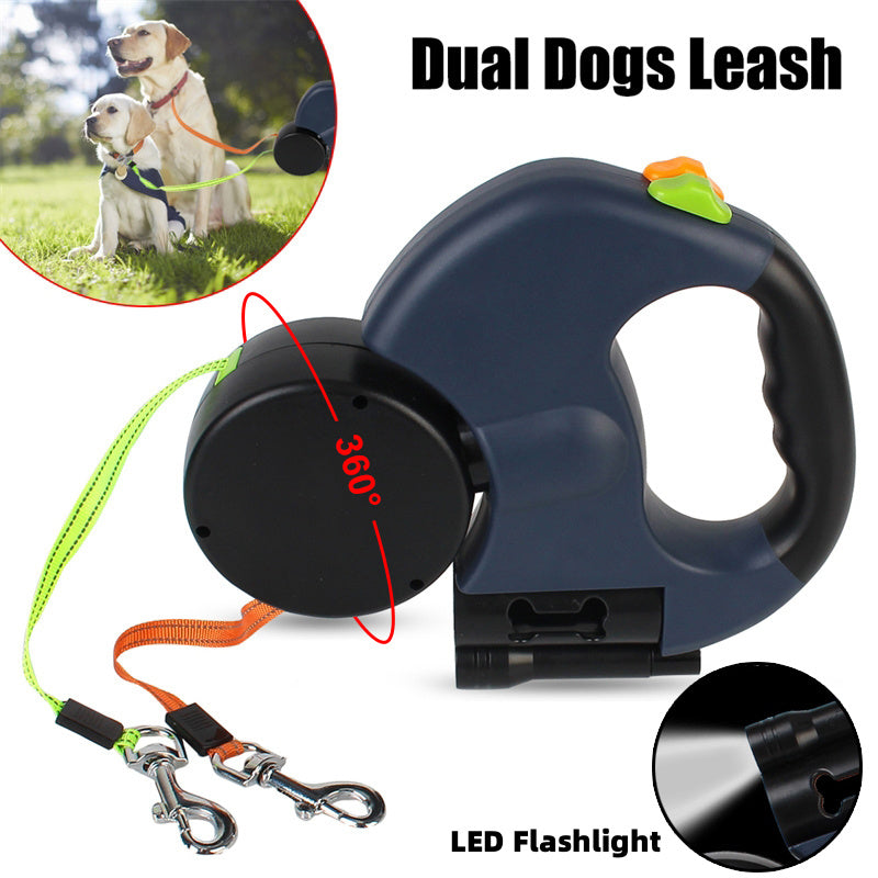 Safari Paws Dual-Trek Retractable Dog Leash – Tangle-Free Walks for Two! - Safari Paws
