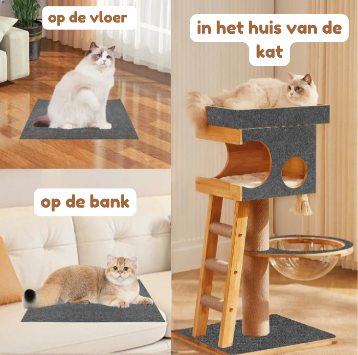 Wall Self-Adhesive Anti Cat Scratch Sofa DIY Cats Scratch Protection Paws Sharpen Trimmable  Carpet Cats Scratch Board ﻿ - Safari Paws
