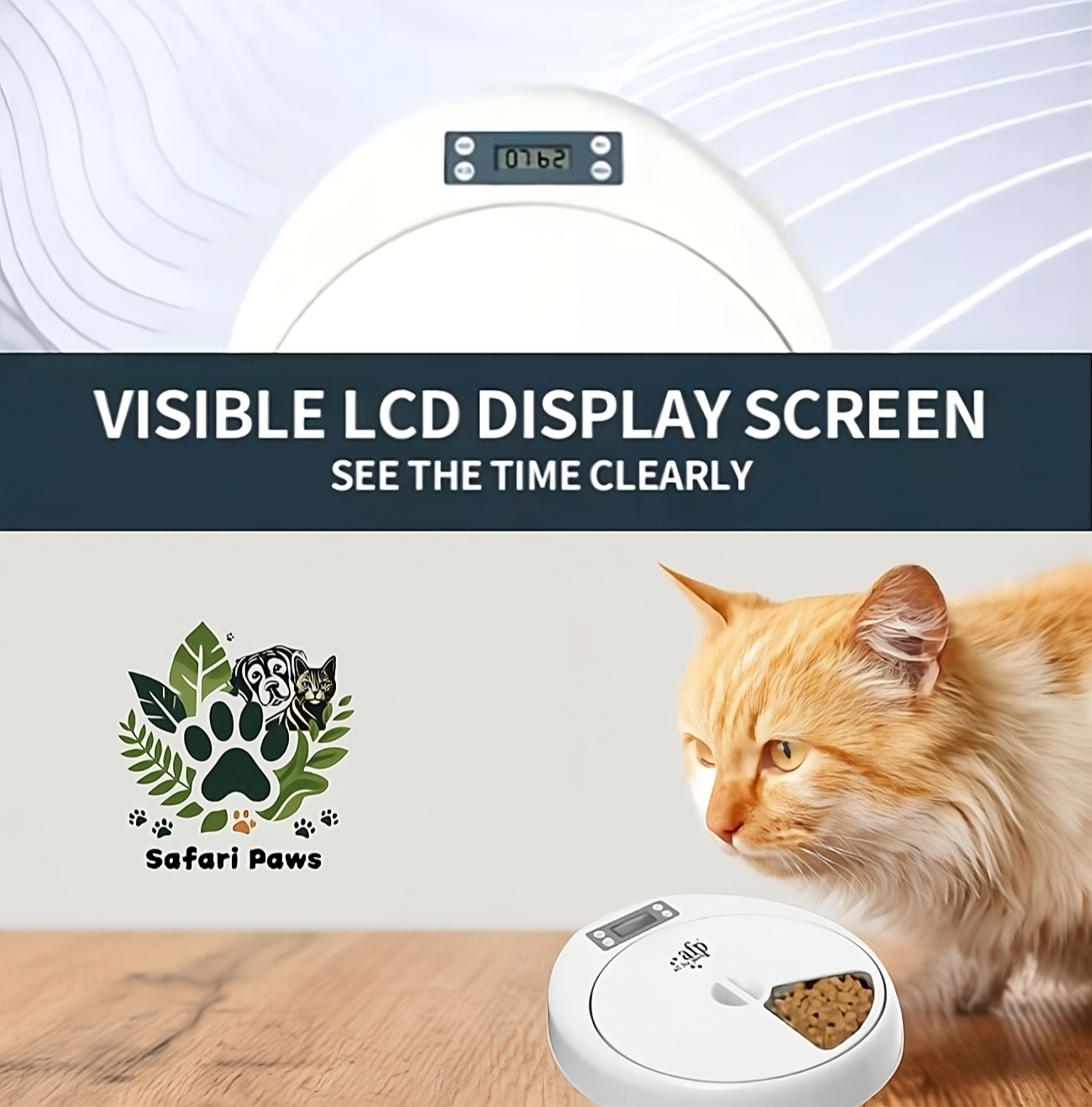 🐱🍽️🕒Automatische Voerbak voor Honden en Katten – Slimme 5-Maaltijden Voerdispenser met Timer - Safari Paws