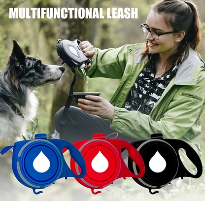 Multifunctionele Hondenriem met Geïntegreerde Waterfles en Opvouwbare Voerbak – Perfect voor Wandelen met Honden - Safari Paws