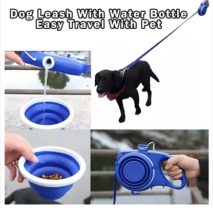 Multifunctionele Hondenriem met Geïntegreerde Waterfles en Opvouwbare Voerbak – Perfect voor Wandelen met Honden - Safari Paws
